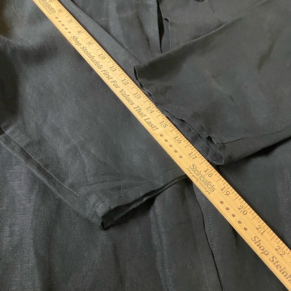 Jet black linen/rayon blazer, jacket - Linea, 1 button, 3/4 sleeves - Picture 7 of 7